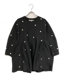 CADUNE（カデュネ）の古着「ドットペプラムニット」｜ブラック