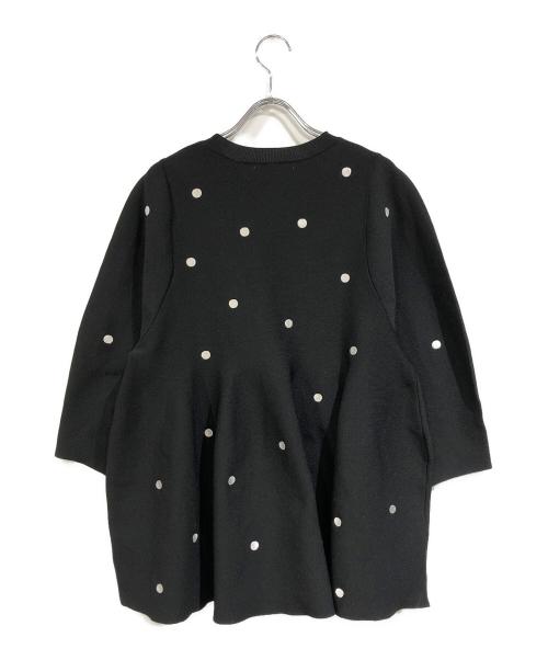 CADUNE（カデュネ）CADUNE (カデュネ) ドットペプラムニット ブラック サイズ:36の古着・服飾アイテム