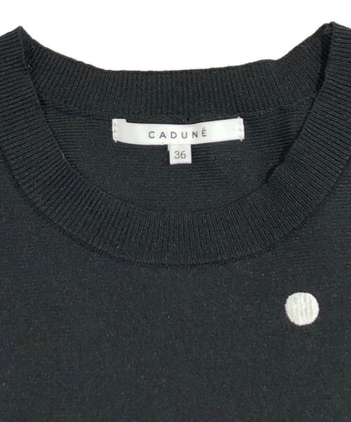 CADUNE（カデュネ）CADUNE (カデュネ) ドットペプラムニット ブラック サイズ:36の古着・服飾アイテム