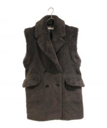 Venit（ヴェニット）の古着「wool polyester boa gilet」｜ブラウン