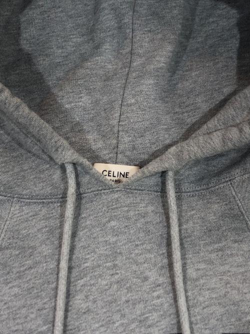 CELINE（セリーヌ）CELINE (セリーヌ) ロゴプリントS/Sパーカー グレー サイズ:SIZE XSの古着・服飾アイテム
