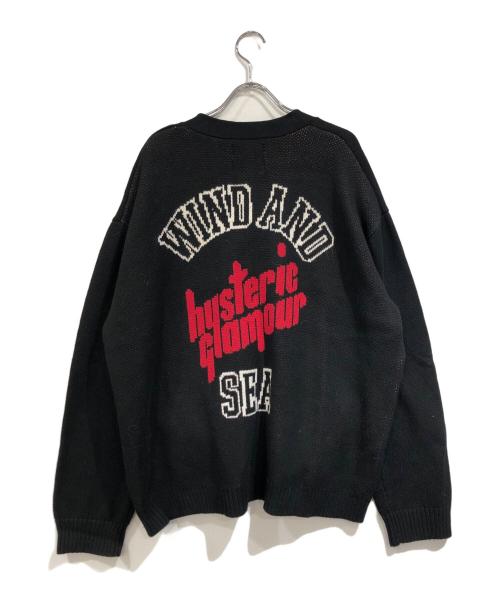 Hysteric Glamour（ヒステリックグラマー）Hysteric Glamour (ヒステリックグラマー) WIND AND SEA (ウィンダンシー) カーディガン ブラック サイズ:SIZE Lの古着・服飾アイテム