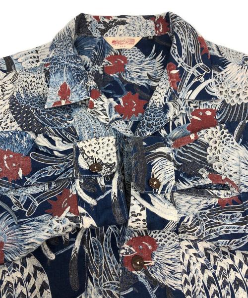 FLAT HEAD（フラット ヘッド）FLAT HEAD (フラット ヘッド) リネンオープンシャツ ネイビー サイズ:SIZE 40の古着・服飾アイテム