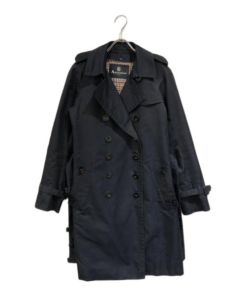 Aquascutum（アクアスキュータム）Aquascutum (アクアスキュータム) ライナー付トレンチコート ネイビー サイズ:SIZE 8の古着・服飾アイテム