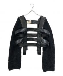 noir kei ninomiya（ノワール ケイ ニノミヤ）の古着「ハーネスニットトップス」｜ブラック