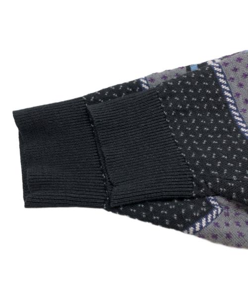 LAD MUSICIAN（ラッドミュージシャン）LAD MUSICIAN (ラッドミュージシャン) FAIR ISLE KNIT CARDIGAN ブラック サイズ:SIZE 44の古着・服飾アイテム