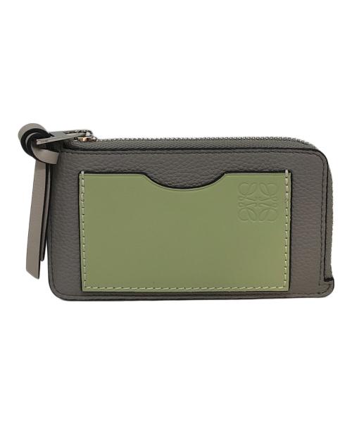 LOEWE（ロエベ）LOEWE (ロエベ) コインカードホルダー グリーン×グレーの古着・服飾アイテム