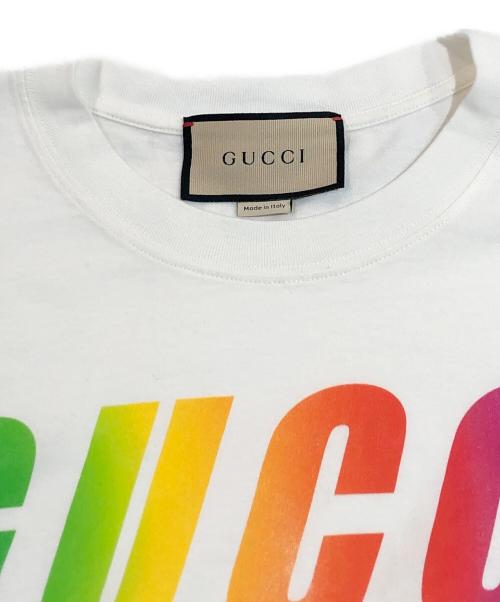 GUCCI（グッチ）GUCCI (グッチ) ホワイトマルチカラープリントTシャツ ホワイト サイズ:SIZE XSの古着・服飾アイテム
