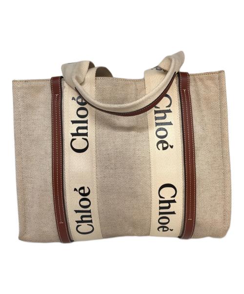Chloe（クロエ）Chloe (クロエ) ウッディミディアムトートバッグ ベージュの古着・服飾アイテム