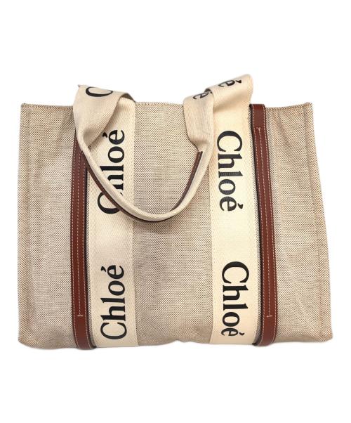 Chloe（クロエ）Chloe (クロエ) ウッディミディアムトートバッグ ベージュの古着・服飾アイテム