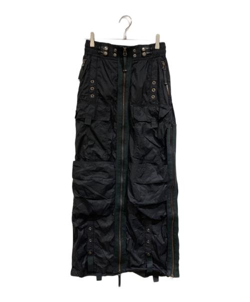 DIESEL（ディーゼル）DIESEL (ディーゼル) O-CREP MAXI SKIRT ブラック サイズ:SIZE 40の古着・服飾アイテム