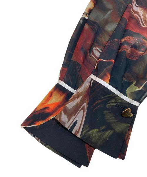 ADORE（アドーア）ADORE (アドーア) メルティングプリントシャツブラウス ブラック×オレンジ サイズ:SIZE 38の古着・服飾アイテム