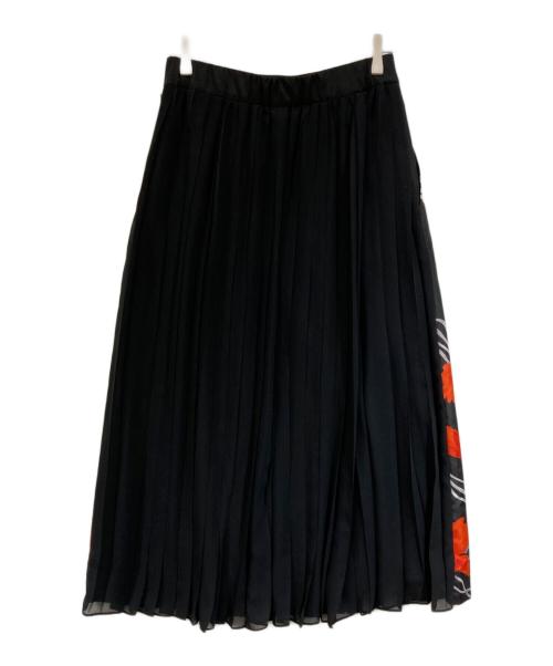 ADORE（アドーア）ADORE (アドーア) ドローイングフラワープリントスカート ブラック×オレンジ サイズ:SIZE 38の古着・服飾アイテム