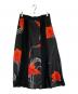 ADORE（アドーア）の古着「ドローイングフラワープリントスカート」｜ブラック×オレンジ