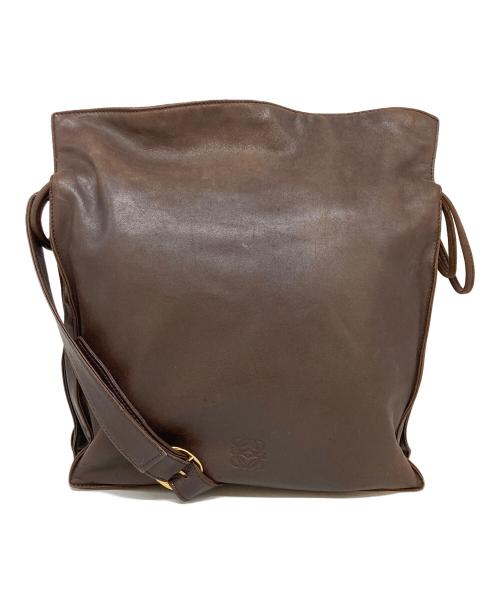 LOEWE（ロエベ）LOEWE (ロエベ) レザーフラメンコショルダーバッグ ブラウンの古着・服飾アイテム