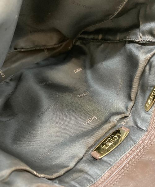 LOEWE（ロエベ）LOEWE (ロエベ) レザーフラメンコショルダーバッグ ブラウンの古着・服飾アイテム