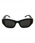 BALENCIAGAバレンシアガ）の古着「スクエアフレームサングラス/BBロゴ」｜ブラック