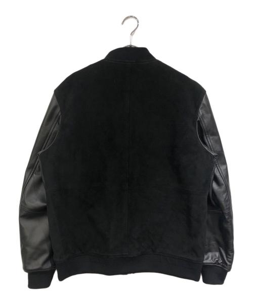 ESTNATION（エストネーション）ESTNATION (エストネーション) レザーコンビブルゾン ブラック サイズ:Lの古着・服飾アイテム