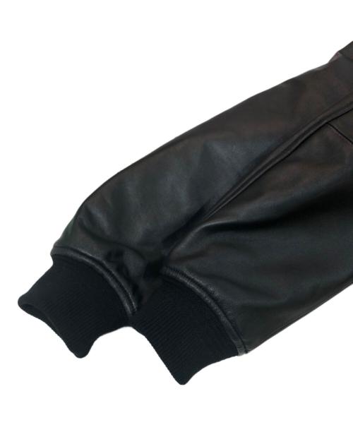 ESTNATION（エストネーション）ESTNATION (エストネーション) レザーコンビブルゾン ブラック サイズ:Lの古着・服飾アイテム