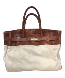 SITA PARANTICA×L'appartement（シータパランティカ×アパルトモン）の古着「レザー切替キャンバストートバック」｜ベージュ
