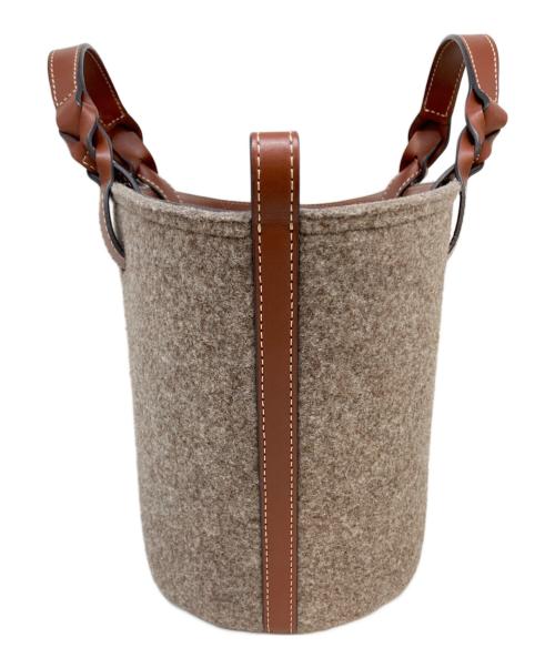 ANYA HINDMARCH（アニヤ・ハインドマーチ）ANYA HINDMARCH (アニヤ・ハインドマーチ) ナチュラルリサイクルフェルトハンドバッグ ブラウンの古着・服飾アイテム