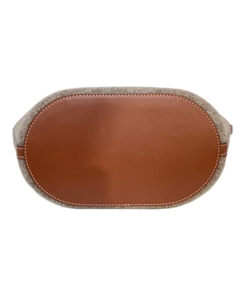 ANYA HINDMARCH（アニヤ・ハインドマーチ）ANYA HINDMARCH (アニヤ・ハインドマーチ) ナチュラルリサイクルフェルトハンドバッグ ブラウンの古着・服飾アイテム