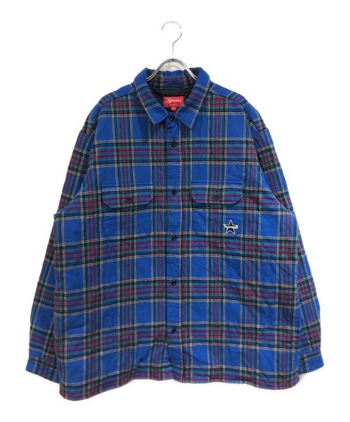 SUPREME（シュプリーム）SUPREME (シュプリーム) Quilted Plaid Flannel Shirt ブルー サイズ:XLの古着・服飾アイテム