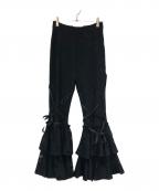 rurumuルルムウ）の古着「lace-up frill PT」｜ブラック