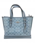 COACHコーチ）の古着「モリー トート 25・シグネチャー シャンブレー」｜ブルー