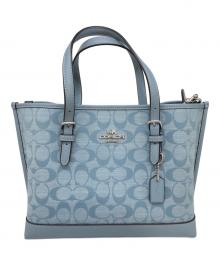 COACH（コーチ）の古着「モリー トート 25・シグネチャー シャンブレー」｜ブルー