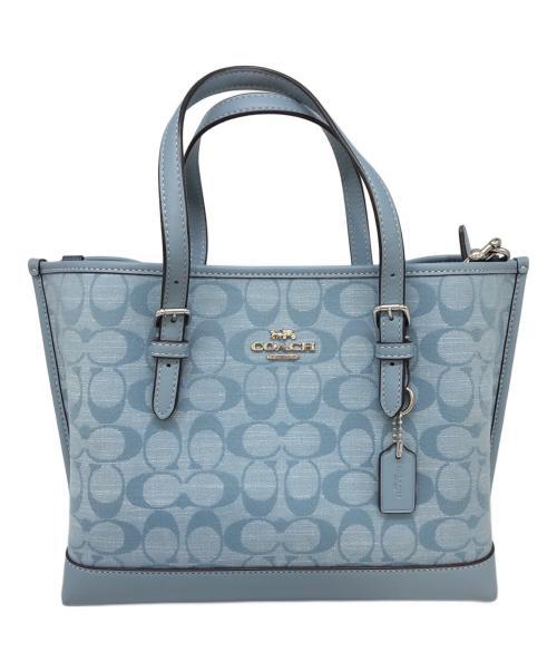 COACH（コーチ）COACH (コーチ) モリー トート 25・シグネチャー シャンブレー ブルーの古着・服飾アイテム