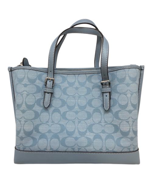 COACH（コーチ）COACH (コーチ) モリー トート 25・シグネチャー シャンブレー ブルーの古着・服飾アイテム