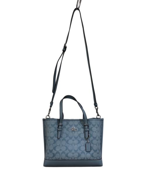 COACH（コーチ）COACH (コーチ) モリー トート 25・シグネチャー シャンブレー ブルーの古着・服飾アイテム