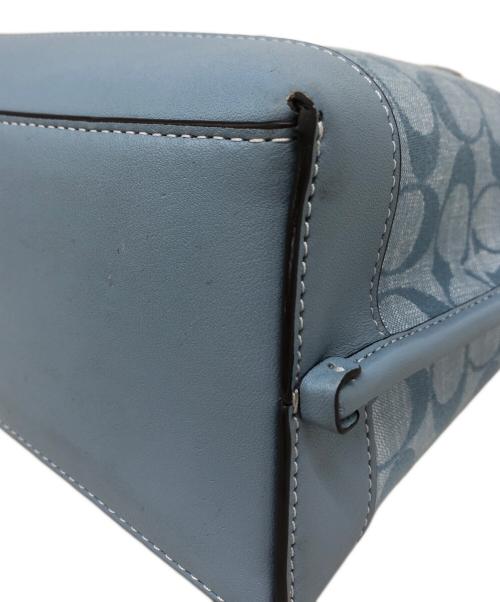 COACH（コーチ）COACH (コーチ) モリー トート 25・シグネチャー シャンブレー ブルーの古着・服飾アイテム