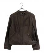 BURBERRY LONDONバーバリーロンドン）の古着「裏ノバチェックライダースジャケット」｜ブラウン