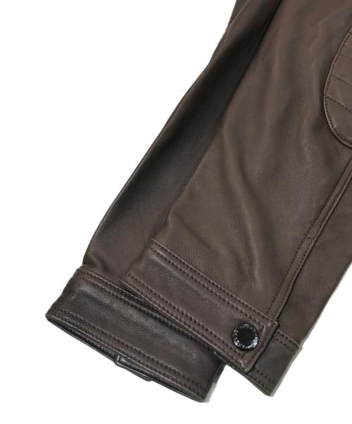 BURBERRY LONDON（バーバリーロンドン）BURBERRY LONDON (バーバリーロンドン) 裏ノバチェックライダースジャケット ブラウン サイズ:SIZE 46の古着・服飾アイテム