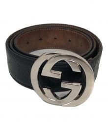 GUCCI（グッチ）の古着「インターロッキングGGバックベルト」｜ブラック