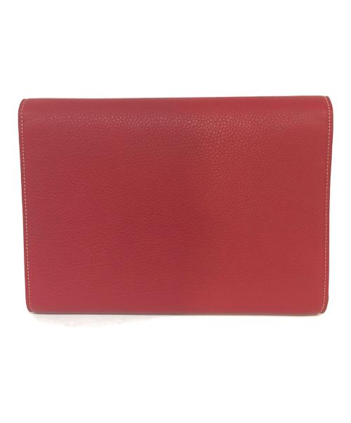 ACATE（アカーテ）ACATE (アカーテ) BREVAフラップクラッチバッグ レッドの古着・服飾アイテム