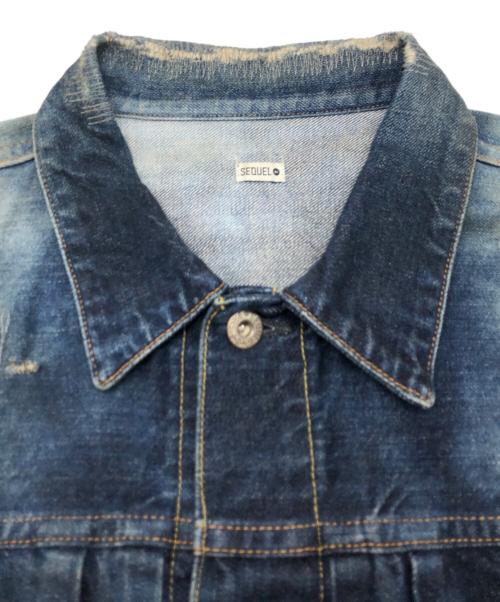 SEQUEL（シークエル）SEQUEL (シークエル) FRAGMENT DESIGN (フラグメントデザイン) ユーズド加工デニムジャケット インディゴ サイズ:Mの古着・服飾アイテム
