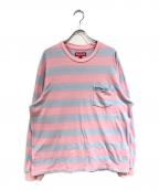 SUPREMEシュプリーム）の古着「Stripe Pocket T」｜ピンク