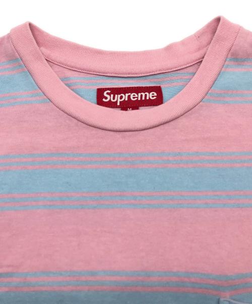 SUPREME（シュプリーム）Supreme (シュプリーム) Stripe Pocket T ピンク サイズ:Mの古着・服飾アイテム