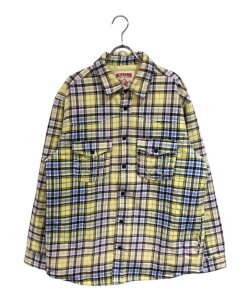 SUPREME（シュプリーム）Supreme (シュプリーム) TRUE RELIGION (トゥルー レリジョン) Quilted Lined Plaid Flannel Shirt イエロー サイズ:Mの古着・服飾アイテム