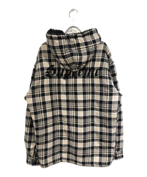 SUPREME（シュプリーム）Supreme (シュプリーム) Lined Zip Up Hooded Flannel Shirt ブラック サイズ:Mの古着・服飾アイテム