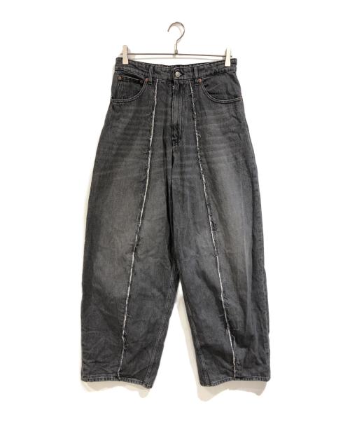 MM6 Maison Margiela（エムエムシックスメゾンマルジェラ）MM6 Maison Margiela (エムエムシックスメゾンマルジェラ) センターシームワイドデニムパンツ ブラック サイズ:W31の古着・服飾アイテム