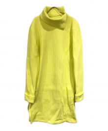 MM6 Maison Margiela（エムエムシックスメゾンマルジェラ）の古着「タートルネック ジップスリット リブ スウェット ワンピース」｜イエロー