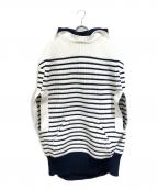 sacaiサカイ）の古着「ボーダーフーディ ポンチョ ワンピース」｜ホワイト