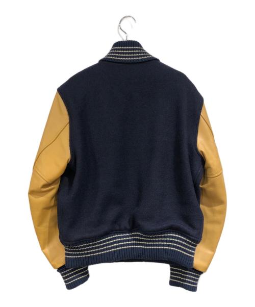 whitesville（ホワイツビル）WHITESVILLE (ホワイツビル) SEMI DECORATION AWARD JACKET/スタジャン ネイビー×ベージュ サイズ:SIZE 38の古着・服飾アイテム