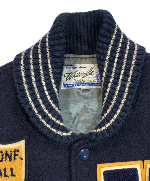 whitesville（ホワイツビル）WHITESVILLE (ホワイツビル) SEMI DECORATION AWARD JACKET/スタジャン ネイビー×ベージュ サイズ:SIZE 38の古着・服飾アイテム