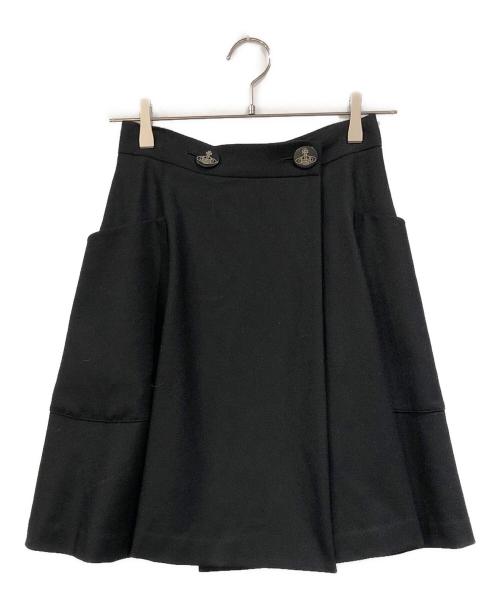 Vivienne Westwood RED LABEL（ヴィヴィアンウエストウッドレッドレーベル）Vivienne Westwood RED LABEL (ヴィヴィアンウエストウッドレッドレーベル) オーブボタンラップスカート ブラック サイズ:SIZE Mの古着・服飾アイテム