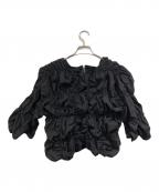 anukeアンヌーク）の古着「Typewriter Shirring Tops」｜ブラック